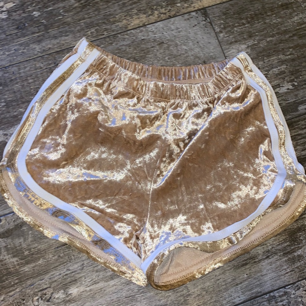 gold booty shorts